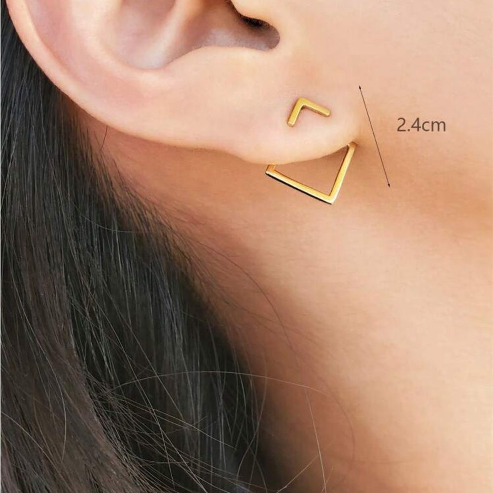 Geometric Design Earrings - Picture 2 of 8